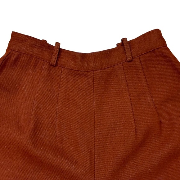 70s WOOL BLEND RUSSET BROWN WIDE LEG KNEE LENGTH CULOTTES LAGENLOOK STYLING XS - Picture 4 of 6